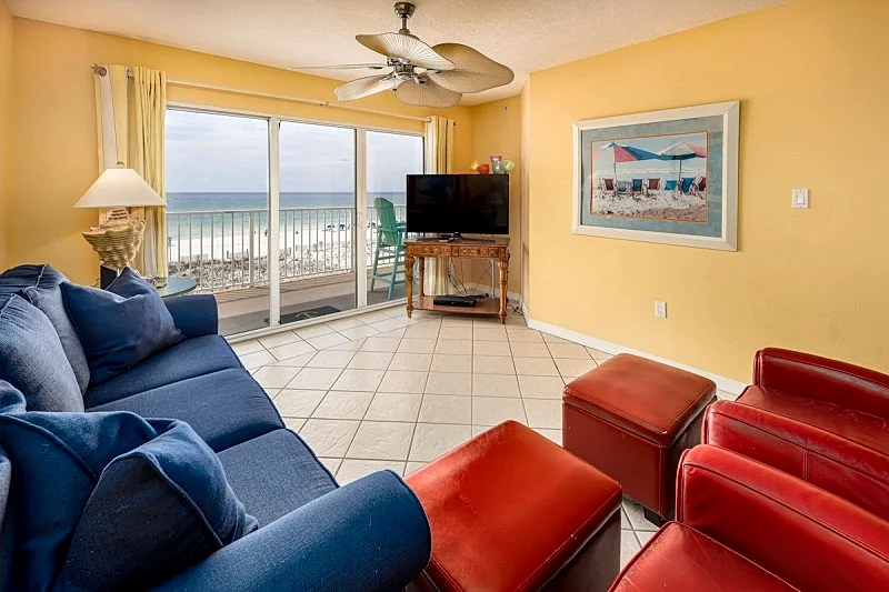 Gulf Dunes 316: Beautiful beach front condo, tennis, pool, FREE beach chairs