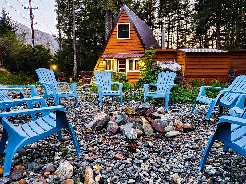 Douglas Island A-frame Cabin in the woods