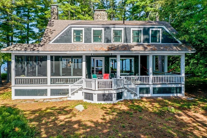 Classic Winnipesaukee Lake House on a Point with 350 ft of Shorefront