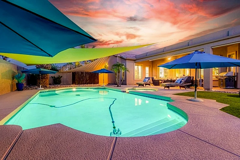 Americana Dream Vacation Home! Heated Pool and Spa! One Dog Friendly!
