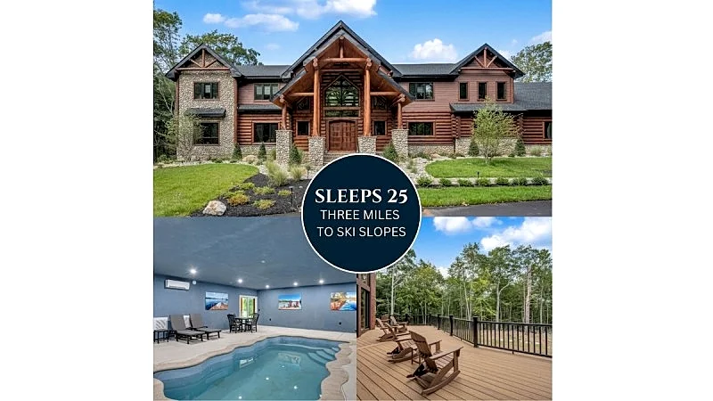 "Grand Lodge" Majestic 9,800 sq ft, 10-Bed, 6-Bath, Indoor Pool, Game Room, Whole House Sound System
