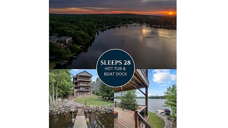 "Lake Front Vista" 9 Bdrm, 4.5 Bath, Dock, Hot Tub, Pool Table, Shuffleboard, Fire Pit, Gas Grill