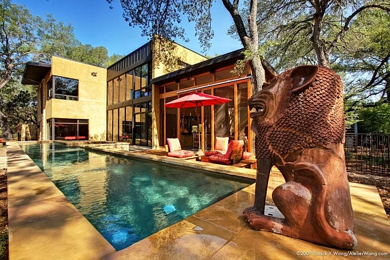 Bali Meets Austin In Artist's Luxury Loft House w/ lap pool & flex office space