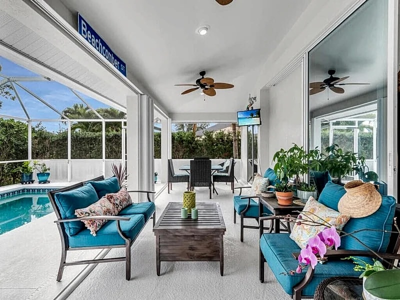3 Bed 141 Beachcomber St. Home Steps to the Beach I Heated Pool in Marco Island in Marco Island, Florida, United States — photo 3
