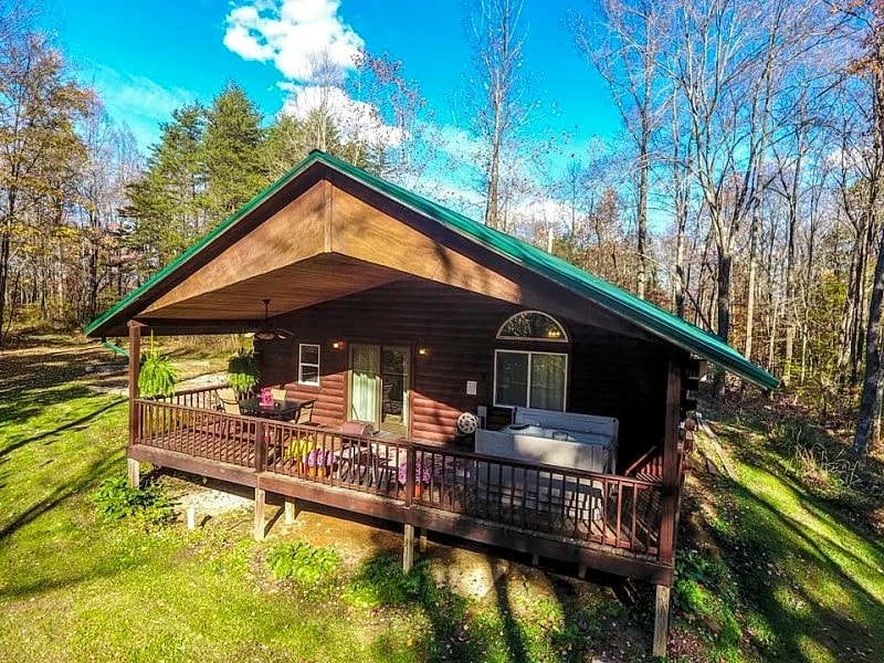 Forest Edge Cabin Hocking Hills with Hot Tub & Pond in Logan, Ohio, United States — photo 5