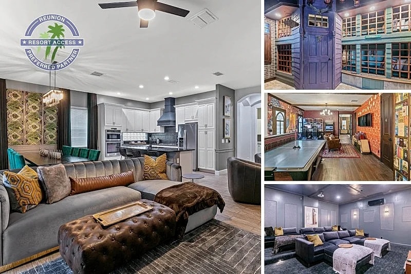 The Magic Manor at Reunion | Elaborately Themed, Movie Theater, Entertainment Loft