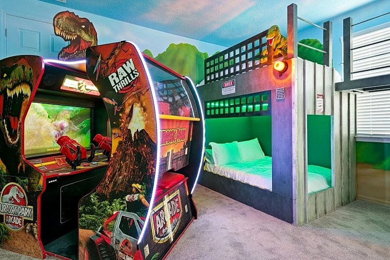 Arcades, Movie Room, Princess & Dinosaur Custom Bunk Kids Rooms, Pool Table, BBQ, No Rear Neighbors in Kissimmee, Florida, United States — photo 3