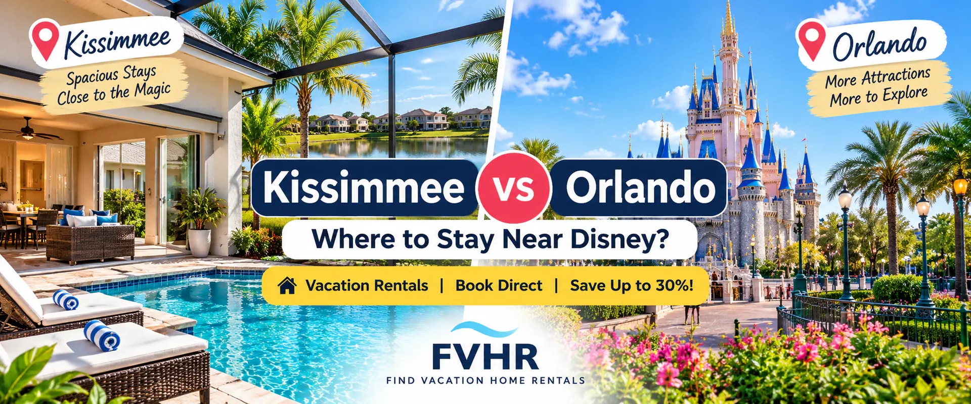 Kissimmee vs Orlando – where to stay near Disney with vacation rentals by owner and FVHR