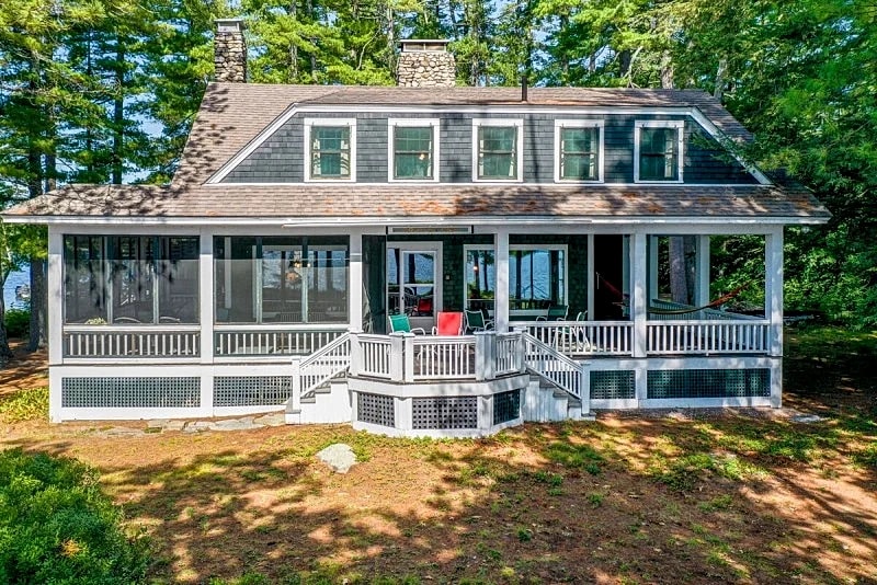 Classic Winnipesaukee Lake House on a Point with 350 ft of Shorefront