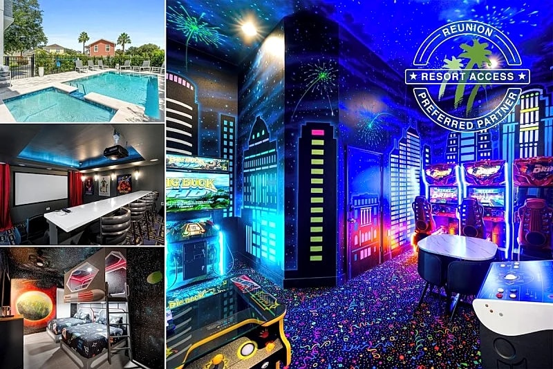 Sparkling Serenity | Private Pool | 16-seat Theater Room | Arcade Room | Space Themed Bedroom