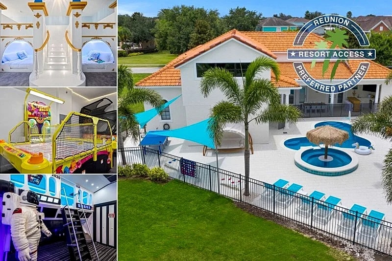 Rare Extended Pool Deck | Oversized Spa & Arcade Room