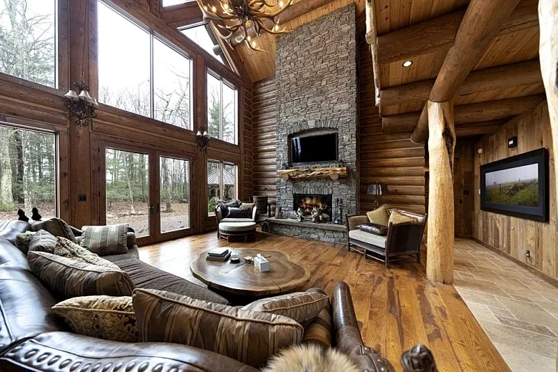 9,000 Sq Ft Authentic Log Home 2 miles from Lake Wallenpaupack –Sleeps 20 in Greentown, Pennsylvania, United States — photo 3